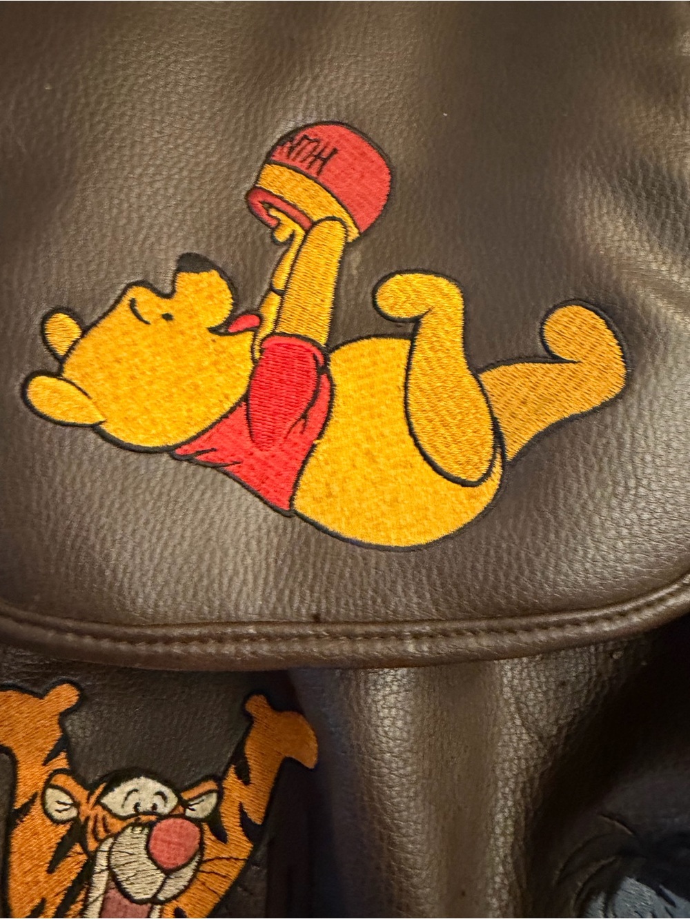 Disney Vintage Brown Winnie the Pooh Character Backpack with Tigger & Eeyore - Picture 3 of 7